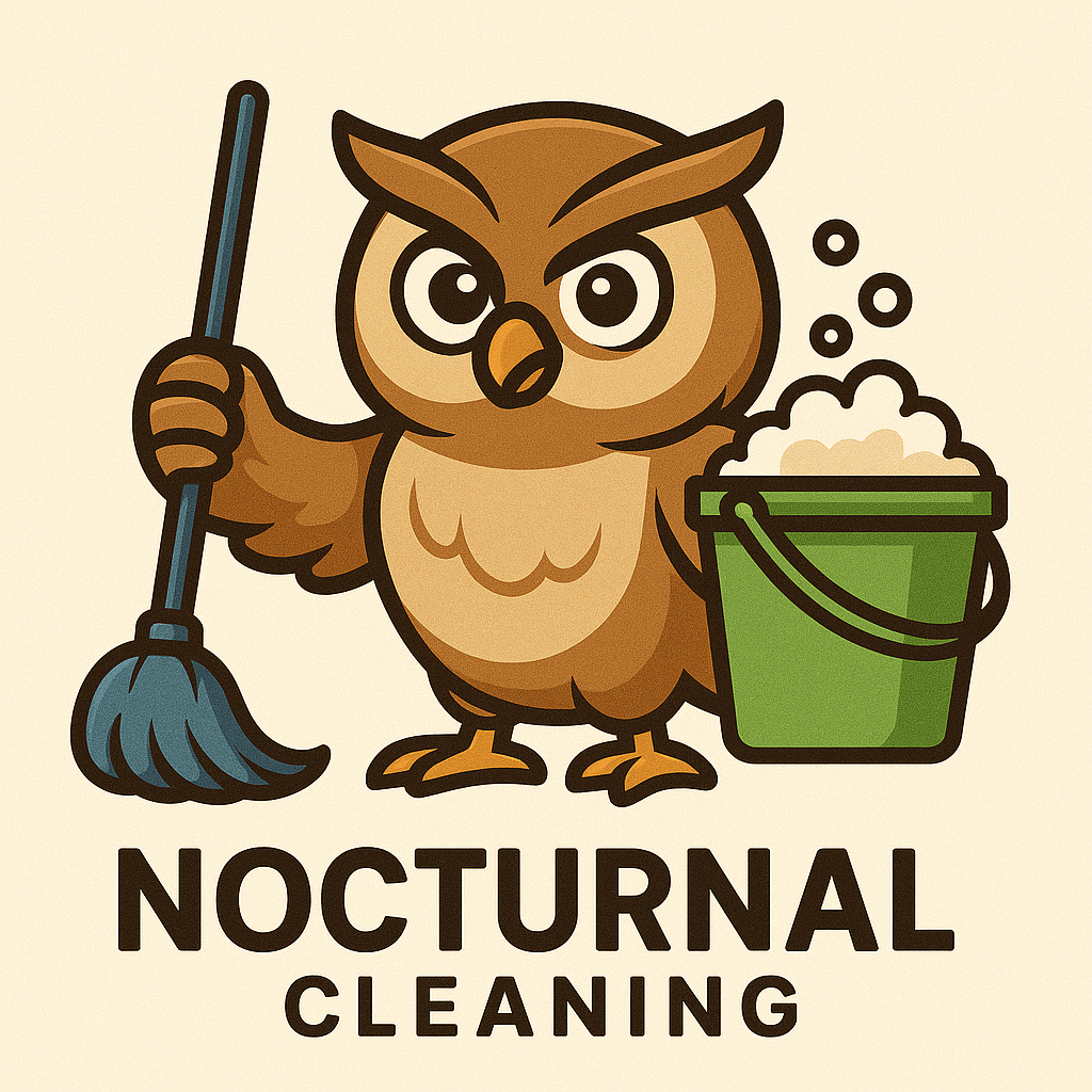 Nocturnal Cleaning owl logo